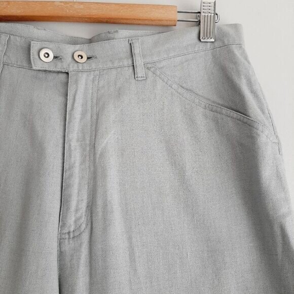 JESSICA / Linen Cotton Blend High Waist Trouser Dress Pants Light Gray Sz 14 - Picture 4 of 10